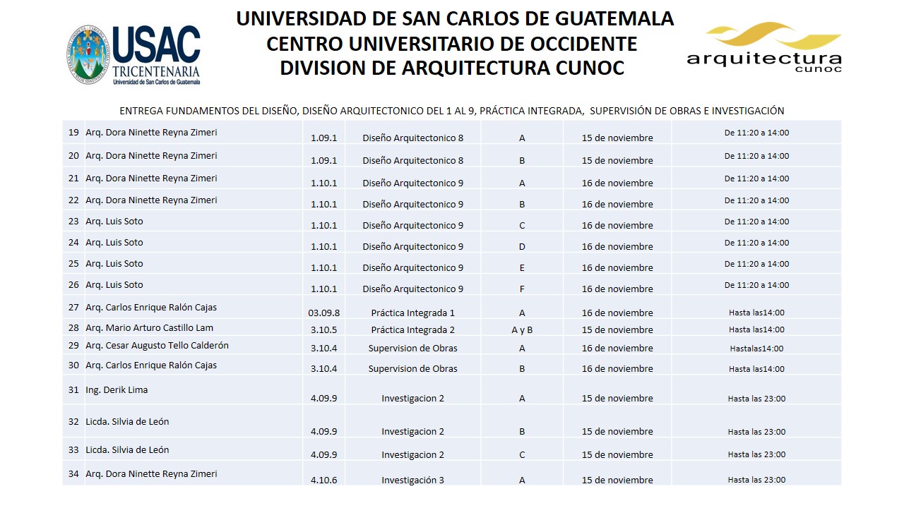 CALENDARIO DE ENTREGA DE DISEÑOS